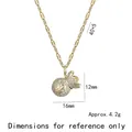 Tabla de medidas detallada del collar con colgante de bolsa de dinero dorada y circonitas - Estilo Bolsa de Dinero(X3936) / Dorado