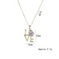 Collana LOVE dorata da donna con pendente a cuore in zircone colorato e catena regolabile - Collana LOVE Cuore Colorato (X3946)