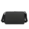 Bolso bandolera de tela Oxford negra a la moda con logo JINGPIN y correa ajustable - Negro