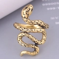 Close-up of vintage gold snake ring showing detailed scales and textured serpent body - Vintage Gold Snake Style (7)