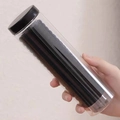 Gomas de pelo negras sin costuras en un contenedor de almacenamiento cilíndrico - Negro Básico (3)