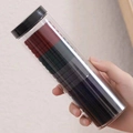 Juego de gomas para el pelo con elásticos multicolores sin costuras en botella de almacenamiento - Tonos Oscuros (4)