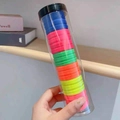 Lazos para el cabello elásticos sin costuras en tubo de almacenamiento transparente - Colores Vibrantes (5)