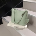 Sac fourre-tout vert clair minimaliste en cuir PU grainé avec mini porte-monnaie - Vert