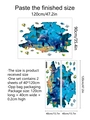 Detail of 3D marine world wall stickers with dolphins and fish on white background - Large Size 40*120cm (2 Pcs Set)
