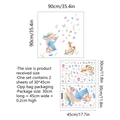 Stickers muraux enfant avec petite fille, faon et papillons pour décoration de chambre - 30*45cm*2 Feuilles