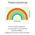 Set of 3 mini glow-in-the-dark rainbow wall stickers measuring 8.5cm x 5cm for room decor - 8.5 x 4.5 cm