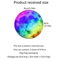 Luminous moon wall stickers set of 3 colorful 8cm self-adhesive glow decor for home - 8cm In Diameter * 3pcs