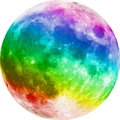 Sticker mural lune arc-en-ciel luminescent avec texture de cratères réaliste - 30cm / Lune Arc-en-Ciel (YCG6033)