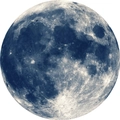Sticker mural lune arc-en-ciel lumineux avec cratères détaillés pour décoration - 10cm / Lune Bleue Lumineuse (YCL6032)