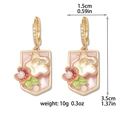 Orecchini vintage in smalto con perle d'acqua dolce naturali e design floreale - Orecchini di Perle Rosa (E1422)