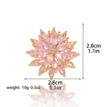 Rosa Kristall-Gänseblümchen-Brosche in Goldoptik mit 2,8 cm Durchmesser und 10g Gewicht - Rosa Gänseblümchen (XX0203)