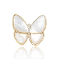Elegant butterfly brooch with natural mother of pearl wings and gold-plated details - White Mother of Pearl Gold Edge Butterfly Style (5)