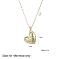 Elegant gold heart pendant necklace with clear cubic zirconia stones and 40+5cm chain - Heart Style (X2920)