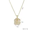 Collana in titanio dorato con pendente quadrifoglio in pietra occhio di gatto 40+5cm - Collana con Fiori di Opale