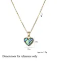 Collier cœur doré avec pendentif en nacre d'abalone irisée et dimensions de la chaîne - Style de Coeur (X2433)
