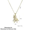 Golden unicorn pendant necklace with sparkling cubic zirconia on a minimalist cable chain - Gold Pony Unicorn