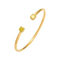 Dettaglio del bracciale aperto dorato con zirconi cubici gialli e castone a quattro griffe - Stile Giallo (TT0415)