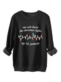Detalle de sudadera negra con forro de felpa gris y estampado gráfico navideño - Negro