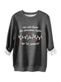 Detalle del forro polar cálido y estampado navideño festivo en la sudadera gris - Gris oscuro