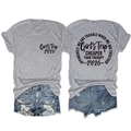Detailed front and back view of heather grey Girl's Trip 2026 crew neck t-shirt - Light Grey (Black Font)