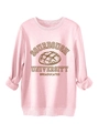 Dettaglio della stampa Sourdough University su felpa rosa calda e spessa - S / Rosa