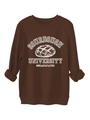Deep brown sourdough university sweatshirt featuring breaducated white graphic print - Coffee