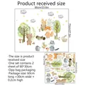 Size chart for forest animal wall stickers showing dimensions of 86x70cm for kid's room - 30x60cm (Set of 2)