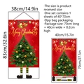 Christmas tree wall sticker with bells and Merry Christmas lettering for home decor - Christmas Tree Elf Leg Style (BM4019)