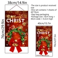 Merry Christmas wall sticker with wreath and bow, self-adhesive holiday room decoration - Christmas Wreath Bow Style (BM4021)
