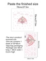 Pink rabbit and rainbow wall sticker set with dimensions 30x60cm for kids rooms - 30x60cm