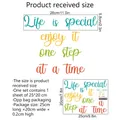 Guide des tailles pour stickers muraux colorés affichant les dimensions 25x20cm et paquet - 25*20cm