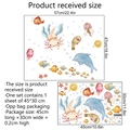 Stickers muraux animaux marins avec dimensions et mise en page pour décoration - Animaux Marins Dessin Animé (MS076) / 30*45cm