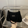 Elegante Schultertasche mit Leopardenmuster, Golddekor und stilvollem Knotendetail am Griff - Schwarz