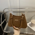 Braune Handtasche mit Leopardenmuster, Knotengriff und goldenen Metallbeschlägen - Braun