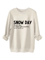 Detail of off-white crewneck sweatshirt with black SNOW DAY noun definition print - S / Sand