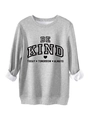 Detailansicht des dicken weißen Fleece-Futters am Ärmel des grauen Be Kind Sweatshirts - S / Hellgrau