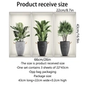 Set di 3 adesivi murali 3D con piante verdi e foglie di monstera, 22x43cm ciascuno - Piante Verdi in Vaso Visuali 3D (22*43cm x 3 Fogli)