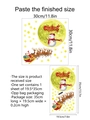 Comparaison détaillée des tailles de stickers de Noël montrant la planche et le rendu - 19.5*35cm