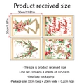 Lot de 4 stickers muraux de Noël autocollants avec renne et sapin de Noël, 30x20cm - Style Standard