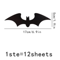 3D Fledermaus Wandaufkleber Set 12 Stück für Halloween Wanddeko schwarz 17x5cm - 17*5cm*12pcs