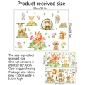 Layout dettagliato e dimensioni degli adesivi murali con animali della foresta per bimbi - Set Acquerello Animali della Foresta