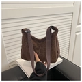 Retro Oversize Hobo-Schultertasche mit dunkelbraunem Leopardenmuster und Gurt - Braun