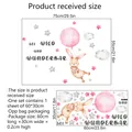 Stickers muraux lapin et ballons guide des tailles pour décoration de chambre d'enfant - 30*60cm