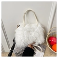 Elegante bolso de mano de piel sintética blanca para mujer con textura suave y correa - Blanco Roto