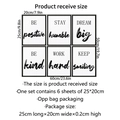 Set of 6 minimalist inspirational wall stickers with Nordic quotes for room decor - Positive Energy Quotes Series (BM8008-NH)