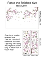Detalle de vinilos decorativos de flores rosas y aves con medidas de 150x100cm - Estilo de Flores y Pájaros Rosas (30x90cm x 2 Pzs)