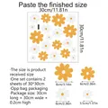 2-piece white and yellow daisy wall stickers in various sizes for home decoration - 30x30cm