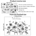 Size guide for black sunflower wall decals with 110x80cm finished dimensions - Sunflower Butterfly Style