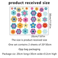 Set of 2 colorful floral PVC wall stickers for bathtub decoration in 20x30cm size - 30*20cm*2 Sheets (Colorful Flowers)